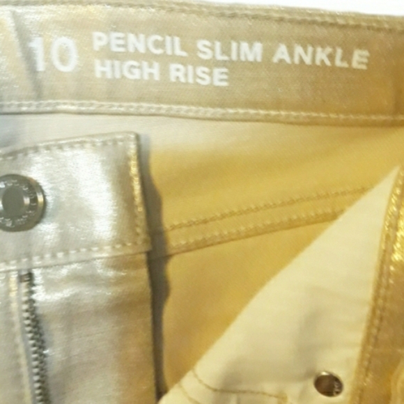 Gap Kids metallic gold jeans.  Size 10 - Picture 3 of 5
